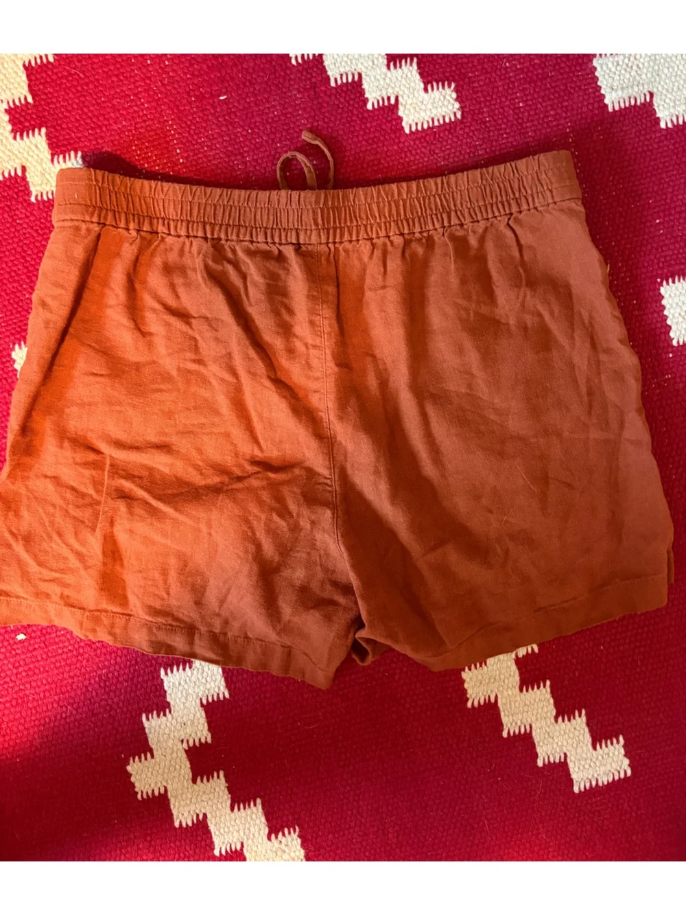 J. Crew Rust Drawstring Linen-Blend Women's Shorts